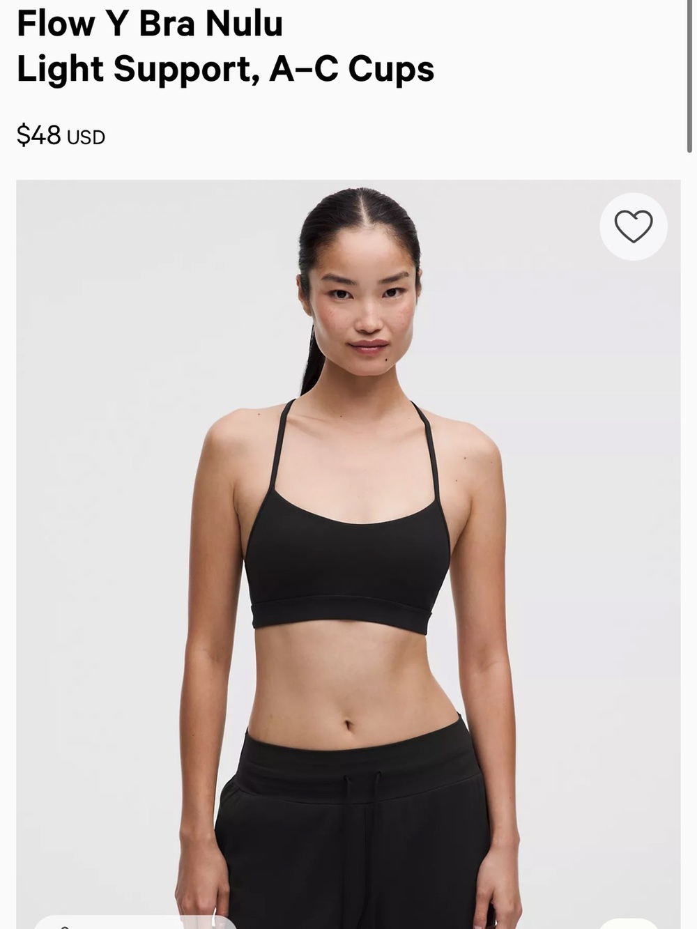 Lululemon Flow Y Black Sports Bra